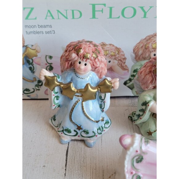 Fitz‎ Floyd moon beams Angel ceramic vintage xmas home decor set - Picture 2 of 7